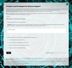 Microsoft Form - Request for Marcom Support